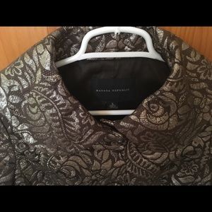 Banana Republic brown brocade jacket EUC